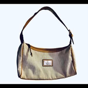 Y2K Tommy Hilfiger Cream Tan Logo Shoulder Bag